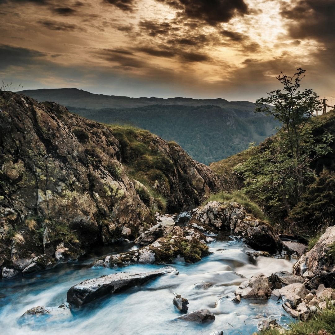 stream through mountains