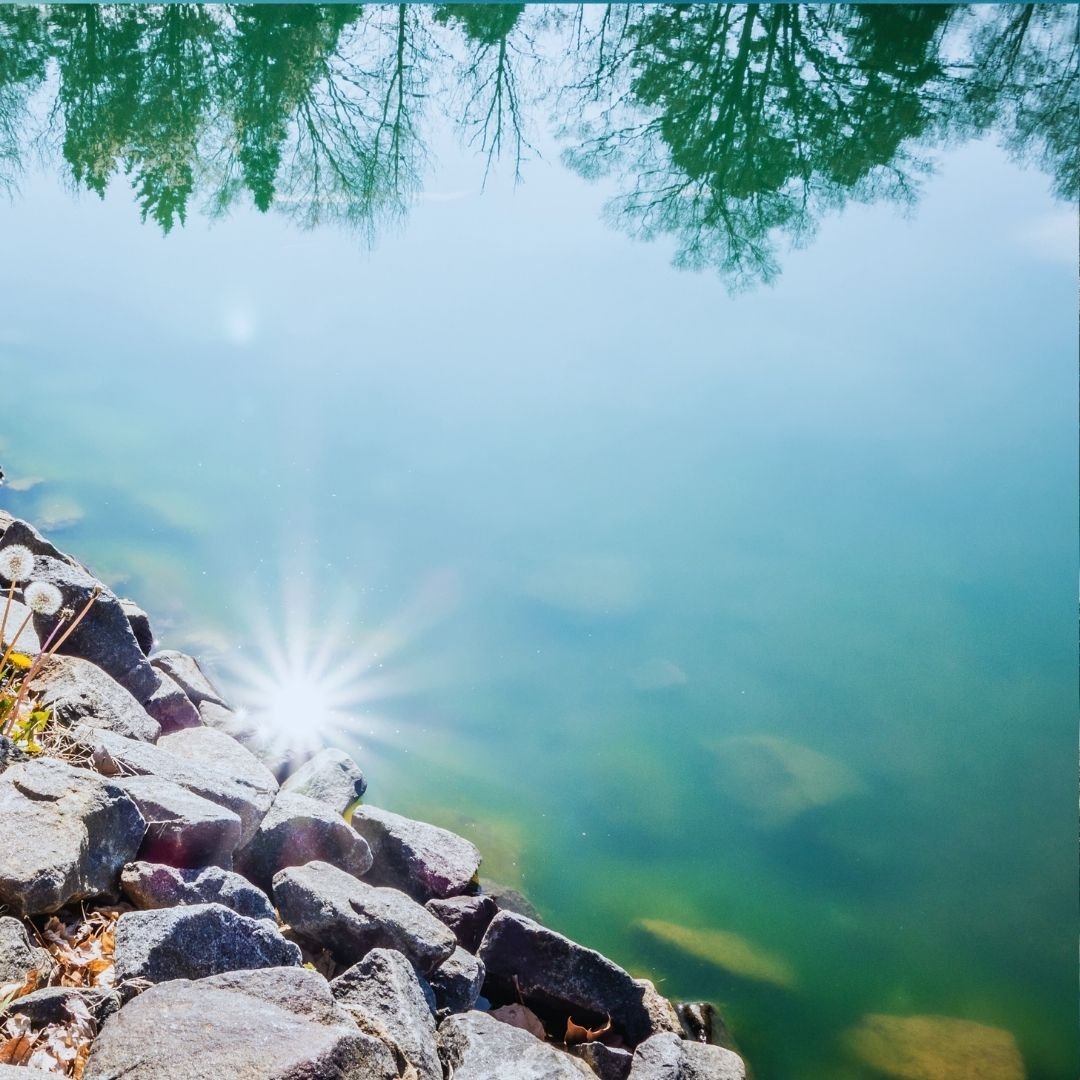 reflection of sun on water