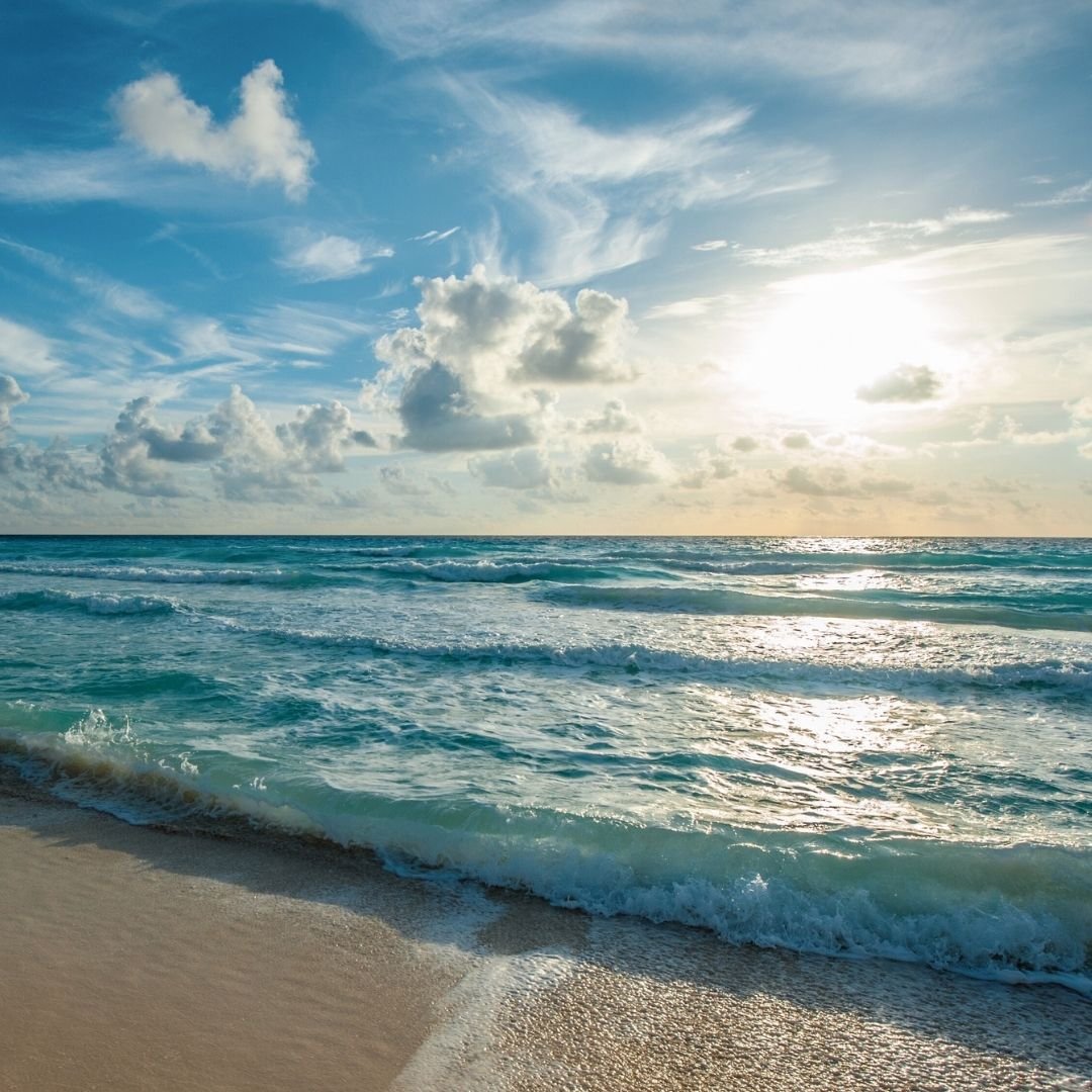 beach waves and sun