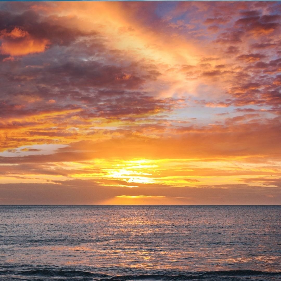 Sunset over ocean