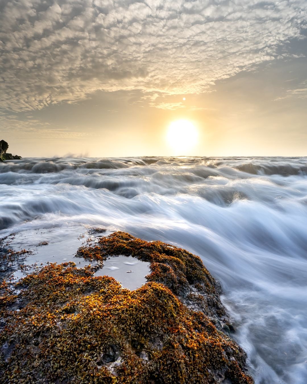 Ocean rock and sun