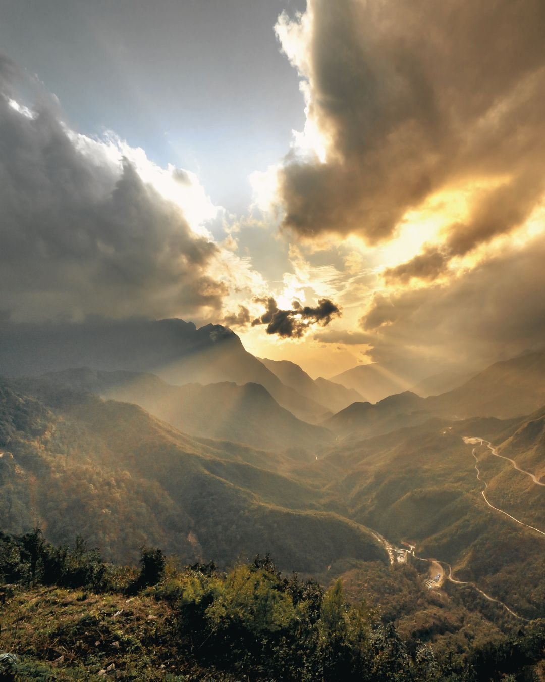 Sun through clouds