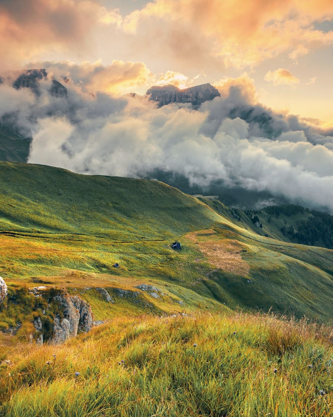 Clouds over mountain