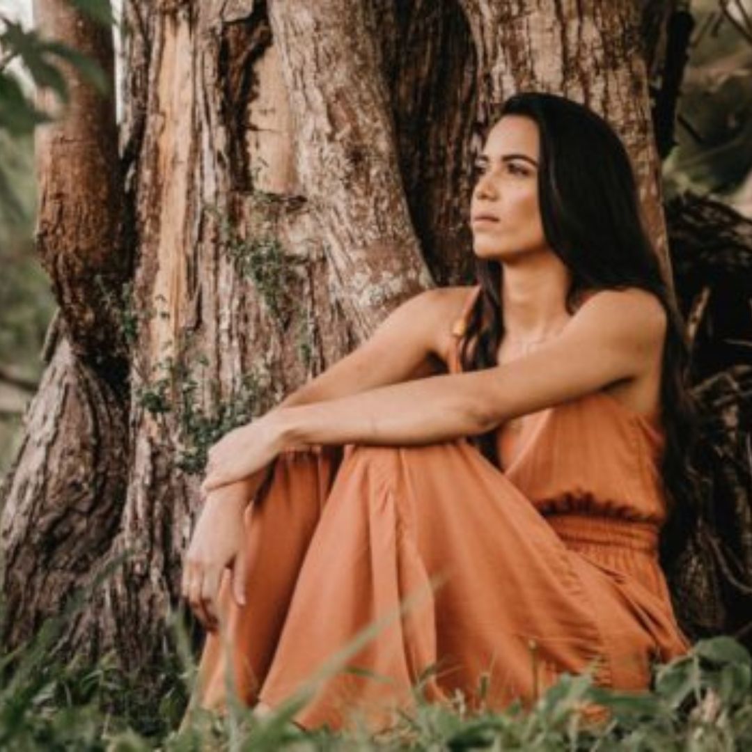 connect nature woman and tree