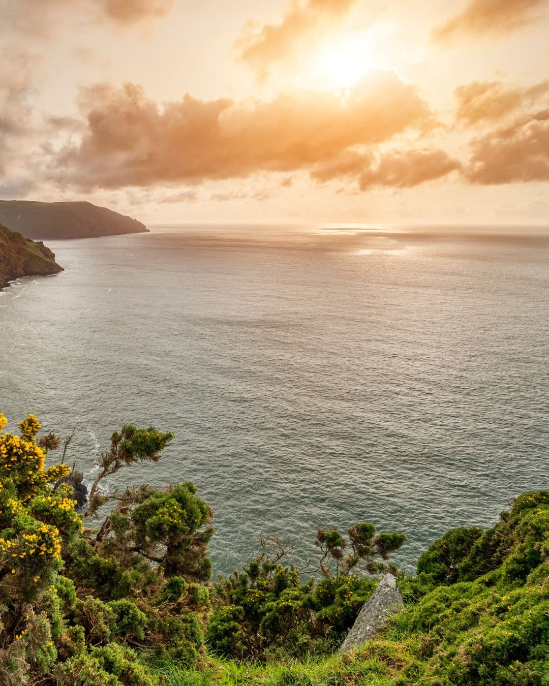 sun over ocean