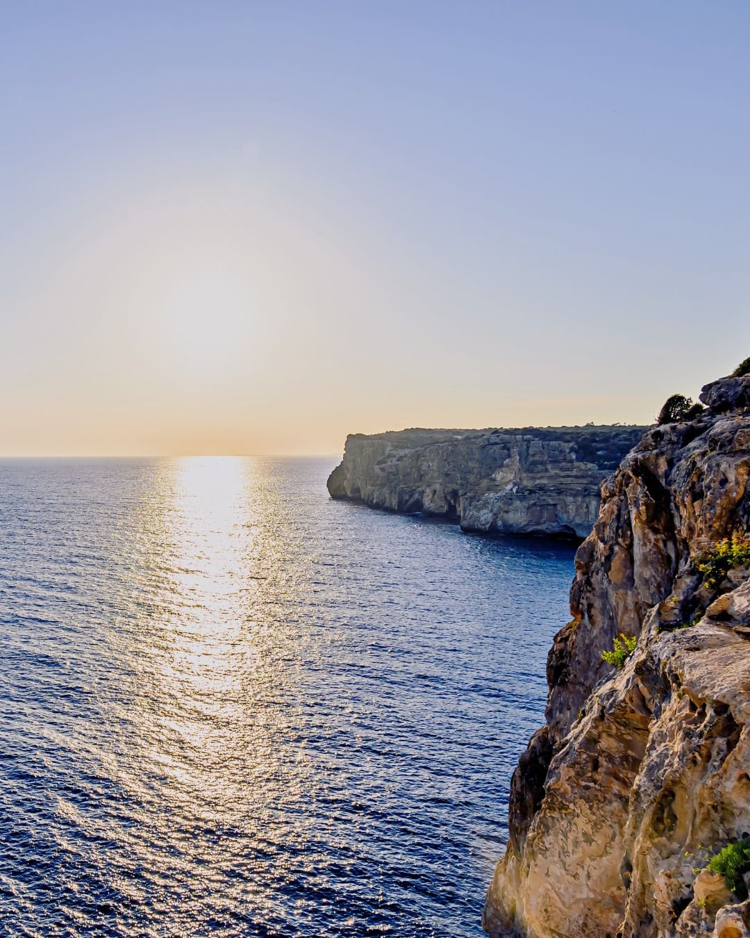 sun over ocean