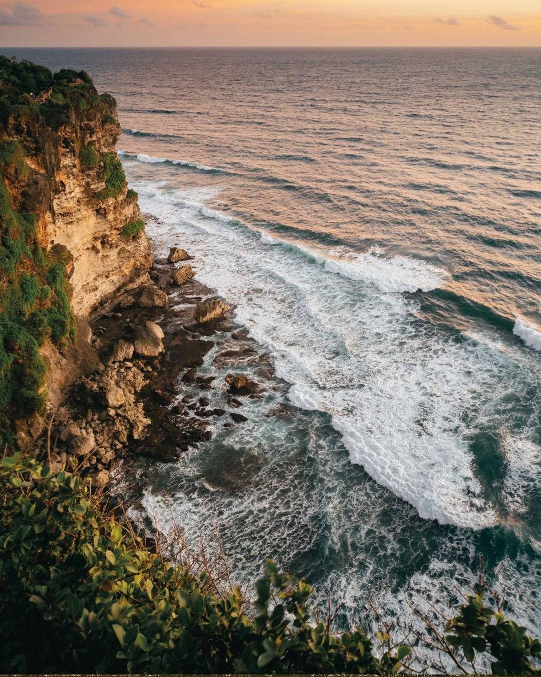 waves at cliffs