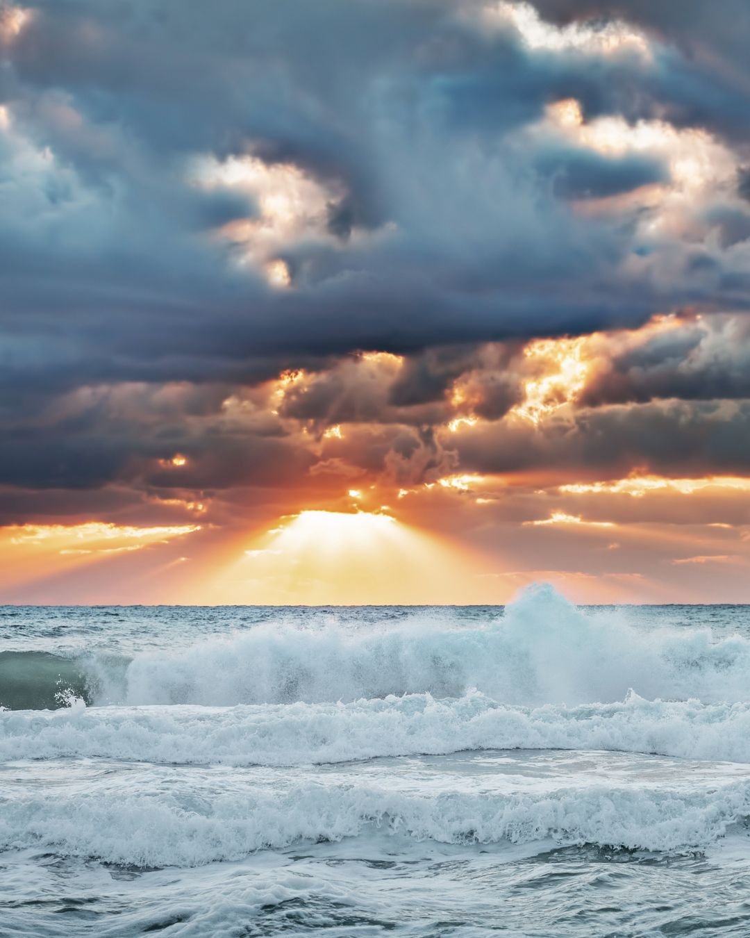 stormy sky with sun