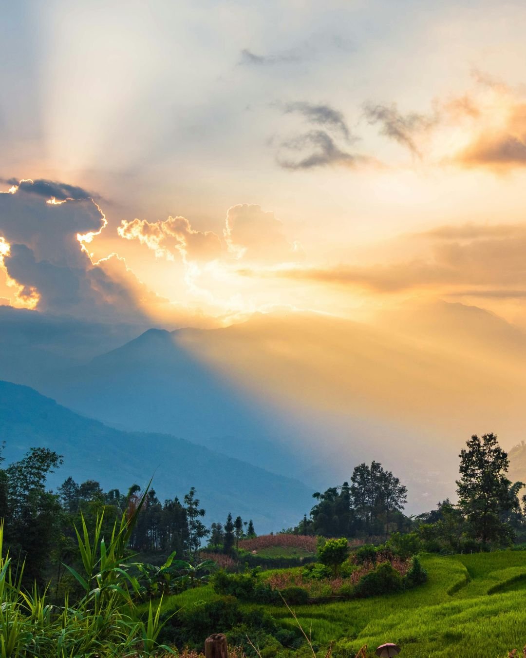 sun through clouds