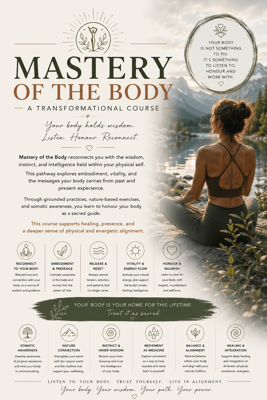 mastery body woman at water