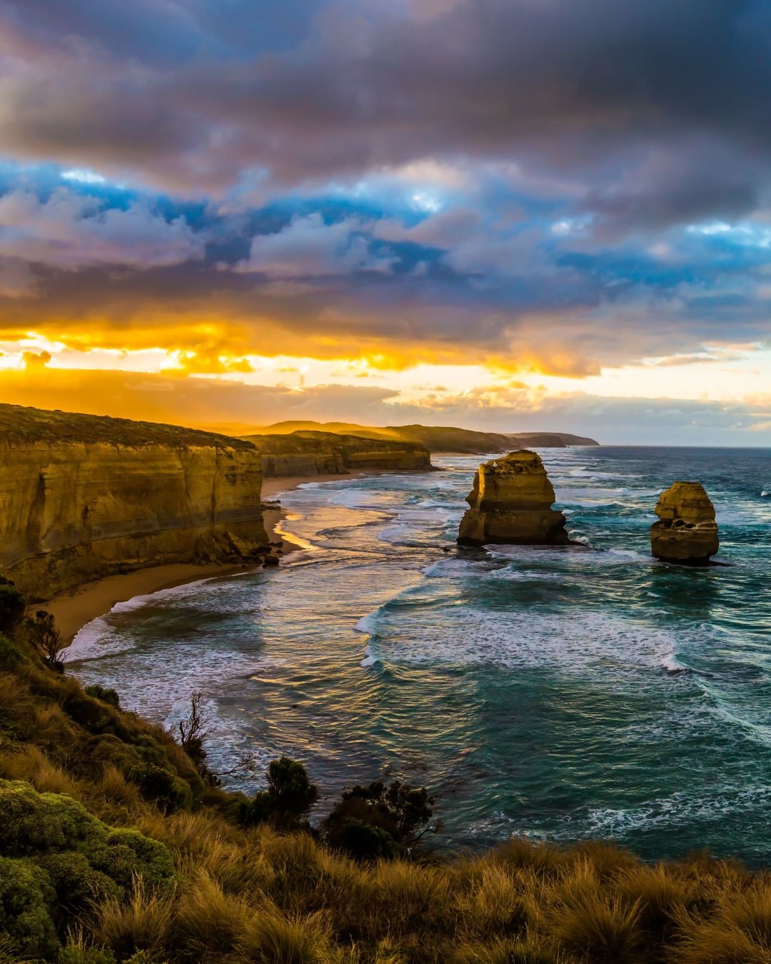 ocean rocks and clouds