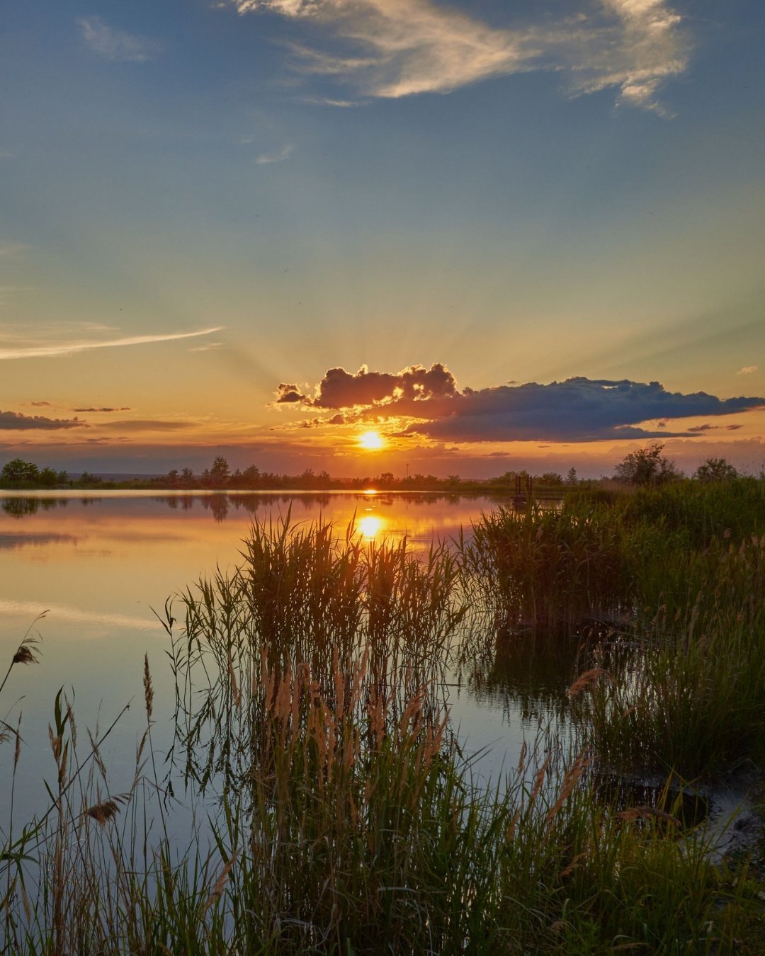 sunrise over lake