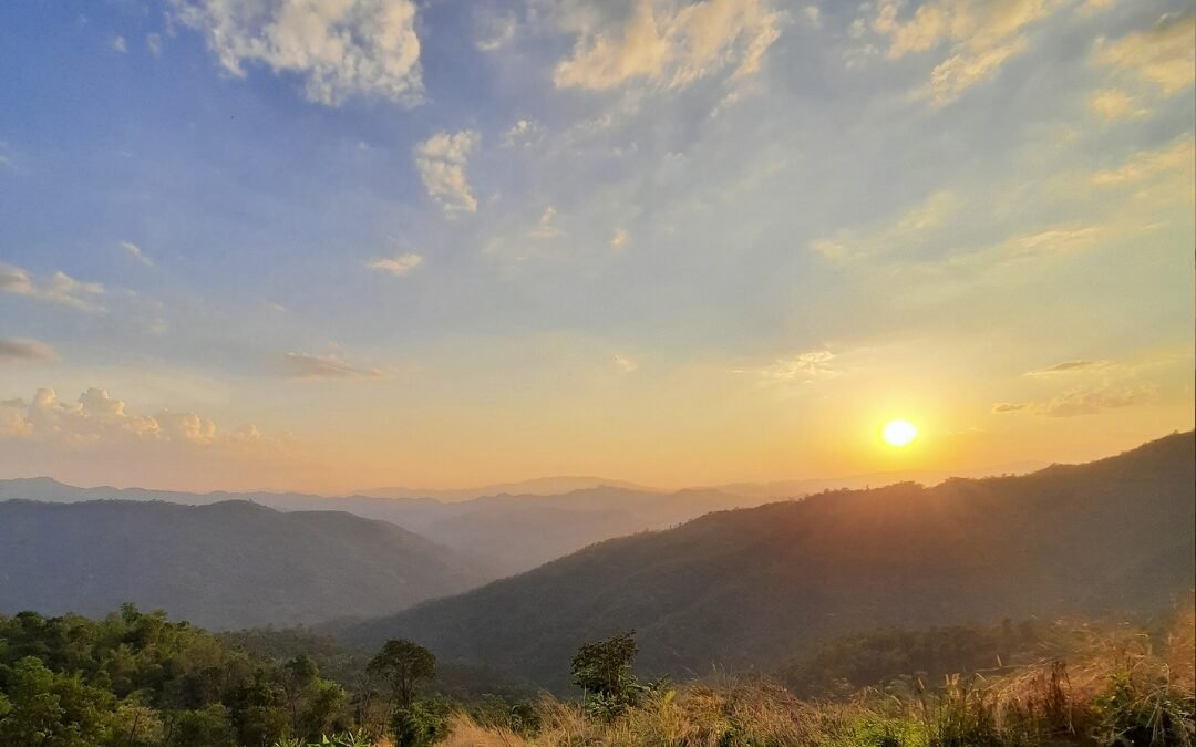 sun over mountain