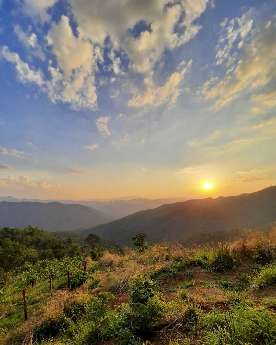 sun over mountain