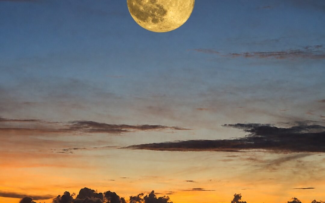 Full Moon over city